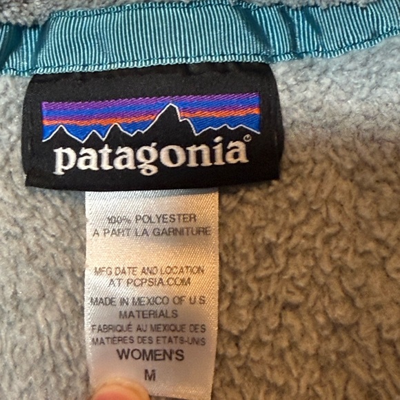 Patagonia Gray Fleece with Teal Trim - Picture 2 of 7